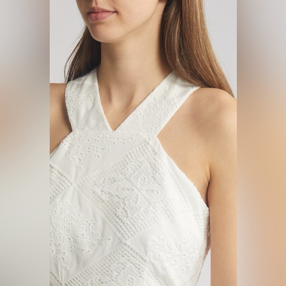 Ciebon Braylee Lace Eyelet Belted Sleeveless Minidress - Picture 4 of 10